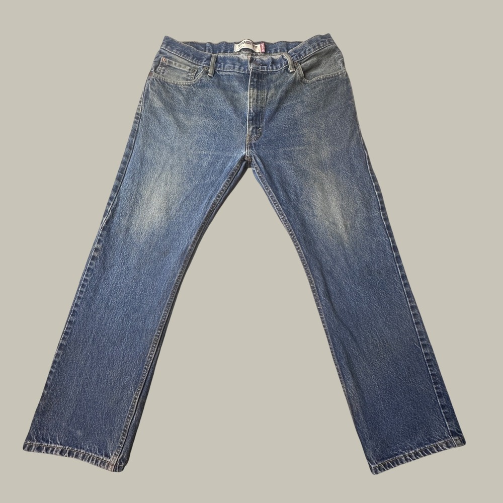 Vintage Levi's 505 Jeans Mens 36x30 (38x29) Straight Fit Blue Distressed Denim